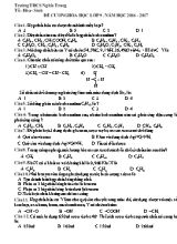 Đề cương môn Hóa học Lớp 9 - Năm học 2016-2017 - Trường THCS Nghĩa Trung
